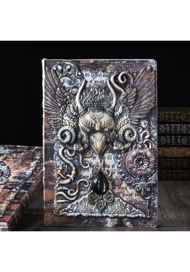 Hediyelik Renkli Deri Defter Kuş Kabartmalı