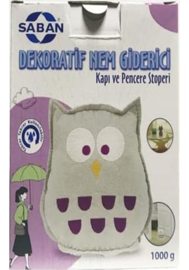 Dekoratif Nem Giderici Kapı Ve Pencere Stoperi Gri Baykuş
