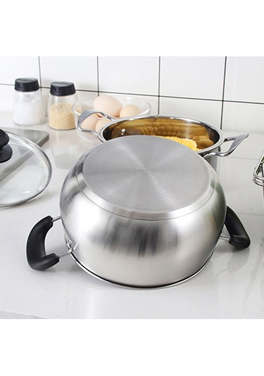 Padalink 18cm 304 Paslanmaz Çelik Tencere, Gümüş Rengi, 630g Ağırlık, 1-2 Seçenekli Tip, Tam Set Diğer