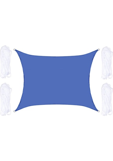 Açık Bahçe Güneşlik Yelken Su Geçirmez Anti-uv Gölgelik, 2m X 2,5m Kraliyet Mavisi Mavi