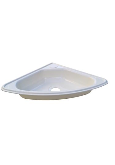 Üçgen Evye Lavabo. Tekne Evyesi. Karavan Evyesi. Beyaz 30x30cm