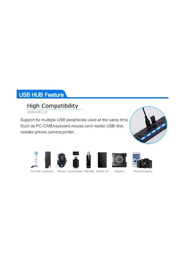 Alfais 4874 7 Port USB Hub Switch Çoğaltıcı