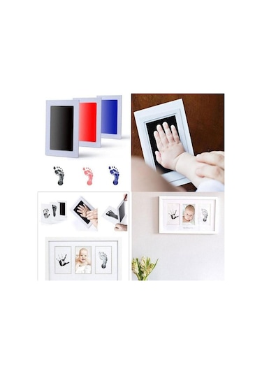 Yenidoğan Bebek Dıy El Ve Ayak Izi Kiti Mürekkep Pedleri Fotoğraf Çerçevesi El Izi Bebekler Hatıra Aksesuarları Güvenli Temiz Bebek Duş Hediye