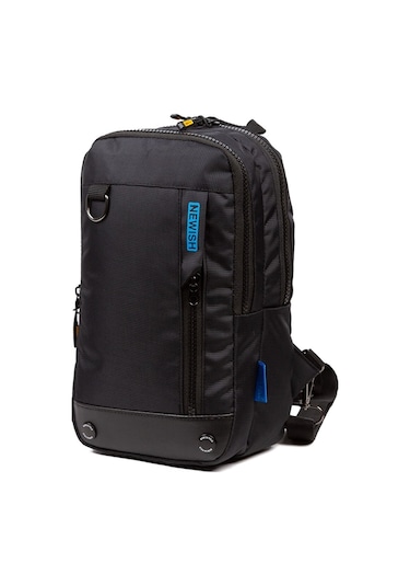 Newish Polo Erkek Kumaş Çapraz Göğüs Ve Omuz Çantası New158 - Siyah - Mavi