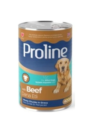 Proline Sos İçinde Parça Dana Etli Yetişkin Konserve Köpek Maması 400g