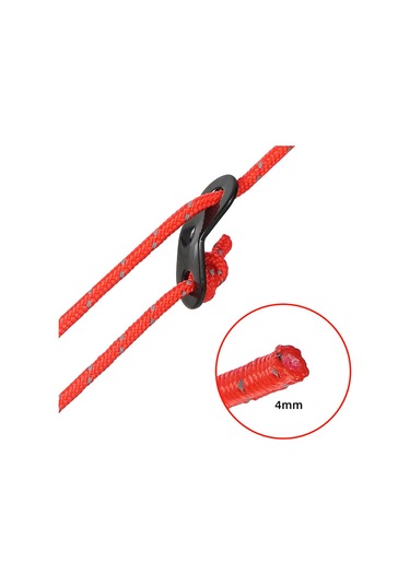 Monyee Kamp Çadırı İçin 4mm Nilon Yansıtıcı Rope Seti, Rüzgar Dayanıklı, 4 Adet, Saklama Çantasıyla, Siyah Siyah