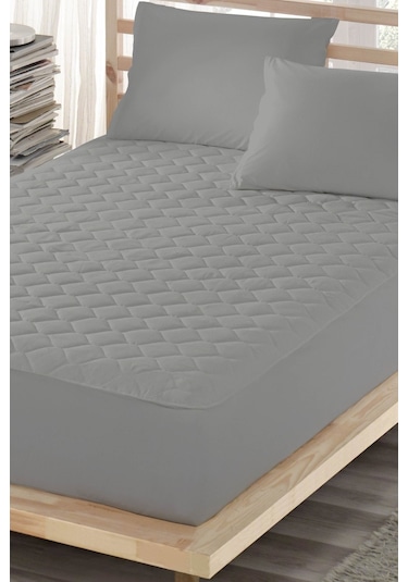 Ely Parker Alez Sıvı Geçirmez Pamuk Kapitoneli Fitted Çift Kişilik Tek Kişilik Bebek Alezi ELYMKRKAPFIT00 Gri