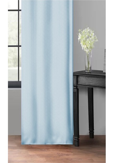 Taç Soft Açık Mavi Fon Perde Mavi