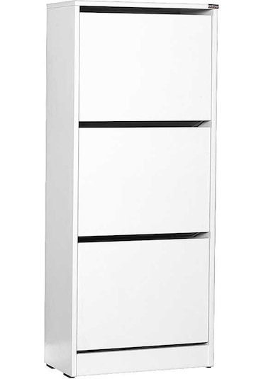 Flat Duo 3 Katlı Ayakkabılık Dolabı - Beyaz