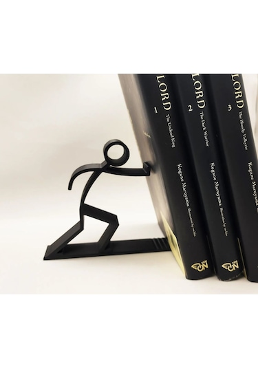 Dekoratif Kitap Tutucu, Kitap Desteği, Stickman-çöp Adam Kitap Standı