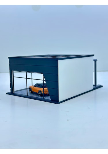 1/64 Ölçekli Skoda Diorama Tasarımlı Araç Sergileme Garajı 3d Baskı