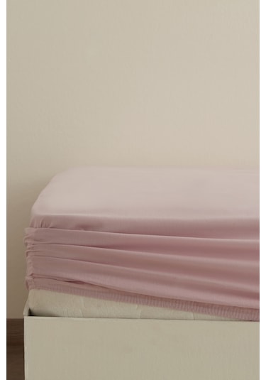 Karaca Home Basic %100 Pamuk Tek Kişilik Lastikli Çarşaf Pudra