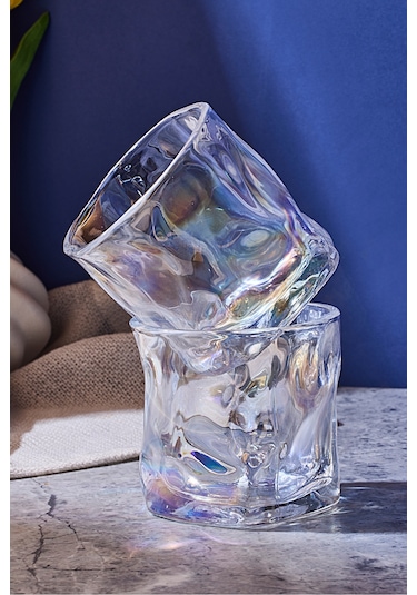 Piero Luster 2'li Kristal Cam Bardak 200 Ml Luster Çok Renkli