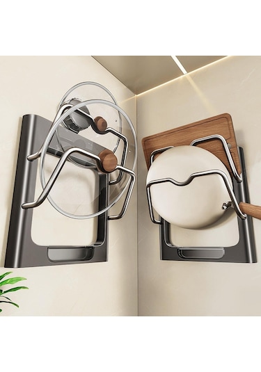 Suntek Pot Kapağı Organizatör Tutucu Kapı Fırın Eti Kesme Gri