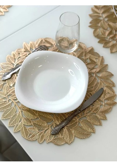 Heavenly Place Yuvarlak Servis Peçeteleri Masa Örtüsü Seti 4 Adet Peçete 224608550 Altın Rengi