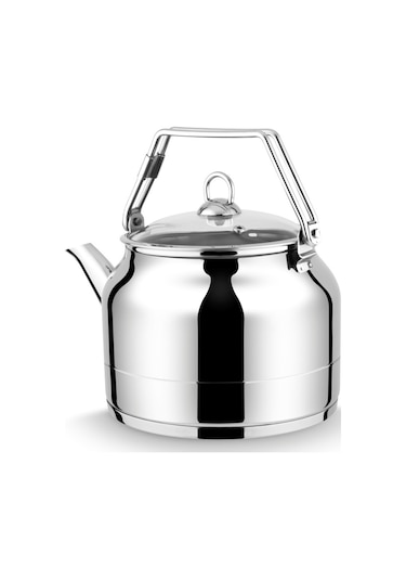 Lines Ayperi 3,5 Litre Üstten Metal Kulplu Demlik Gümüş