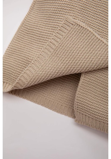 DeFacto Kız Bebek Düğmeli Basic Düz Uzun Kollu Triko Hırka C9769A524WNER120 Ekru