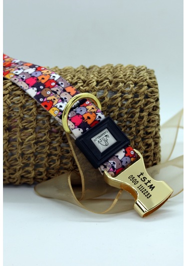 İsimli- Kişiye Özel Orta Ve Büyük Irk Ayarlanabilir Large Altın - Siyah