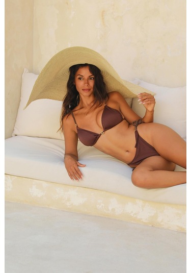 Assos Mocha Dolgusuz Çıkarılabilir Pedli Üçgen Bikini Üst Kahverengi