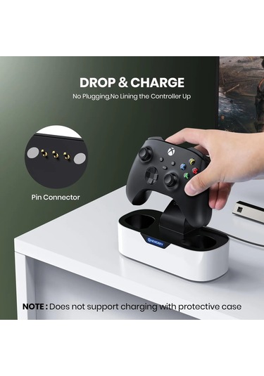 Newdery Xbox Kablosuz Kontrol Cihazları İçin Solo Şarj İstasyonu, Hızlı Şarj Amerika Birleşik Devletleri As Picture