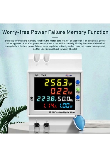 Trendooze Geeksen Tuya Wifi Ev Akıllı Dijital Ekranlı Elektrik Sayacı Dın-ray Voltaj Ve Akım Ölçer İe