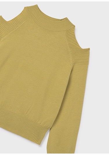 Mayoral Yeşil Kız Çocuk Omuzları Açık Kazak 7312 Yeşil