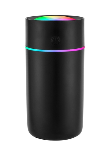 Vkemall Siyah Usb Nemlendirici, 320ml Büyük Depo, 40ml/saat Buhar Miktarı, Sessiz Çalışma, Çok Renkli Gece Lambası, Akıllı Kapanma Özelliği