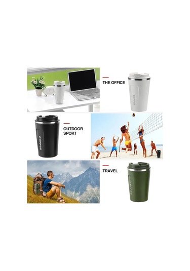 380/510 Ml Kahve Kupa Araba Termos Kupa Leak Proof Seyahat Diğer Siyah