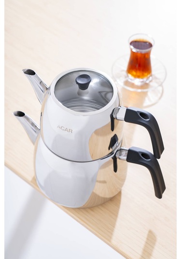 Alvez Aile Boy Çaydanlık Takımı Silver/siyah