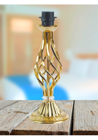 Haki Yeşil Kadife Kaplı Vintage Abajur Gold Kaplama Metal Ayak 3 Diğer