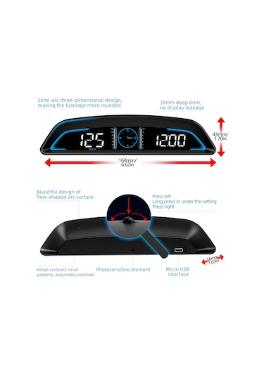 Ultron G3 Dijital Hud Unıversal Araç Gps Hız Göstergesi Pusula