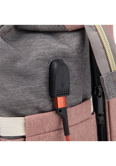 Geniş Kapasiteli Anne Bebek Bakım Süt Sırt Çantası Pembe