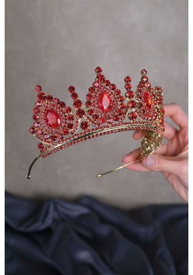 FdayAksesuar En Güzel Gelinlere Özel Ahu Damla Kristal Taşlı Gelin Kına Tacı FRDY31627