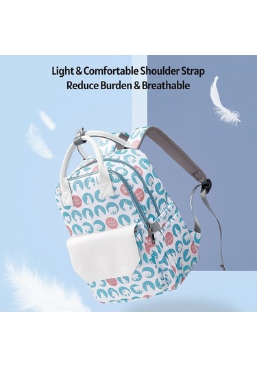 Novahub Moveevo Insular Çok Fonksiyonlu Bebek Bezi Çantası, Outdoor Su Geçirmez, Geniş Kapasite, Puset Askılı, 3 Termal Biberon Cebi Çok Renkli