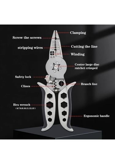 Cordial Merkez Diskli Krimpleme Ve Sıyırma Pensesi - Çok Fonksiyonlu Elektrikçi Pensesi