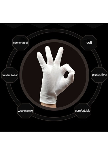 Sones 12 Çift Saf Pamuklu İş Eldiveni, Orta Kalınlıkta Beden: Xl