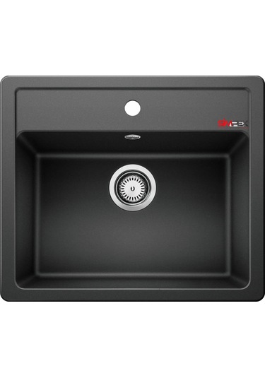 Simpex Tek Göz Tezgah Üstü&tezgaha Sıfır Uyumlu Siyah 49x50cm