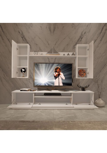 Decoraktiv Trendstyle 5d Slm Tv Ünitesi Tv Sehpası Beyaz