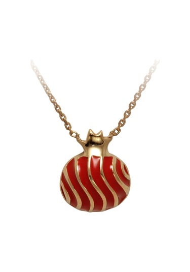 Altın 14 Ayar Mineli Nar Kolye