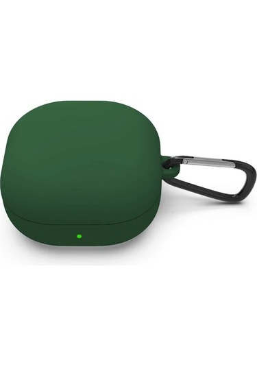 Samsung Galaxy Buds Live - Galaxy Buds Fe Yumlu Mat Silikon Kılıf+kanca Haki