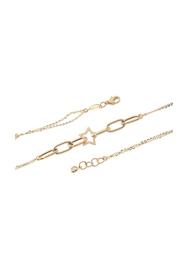 14 Ayar Altın Yıldızlı Kadın Bileklik Sarı Altın