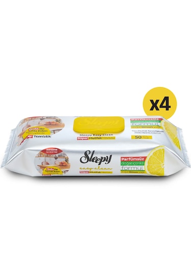 Easy Clean Süper Yüzey Temizlik Mutfak Havlusu&Mendili Limon Yağlı 4X50 (200 Yaprak)