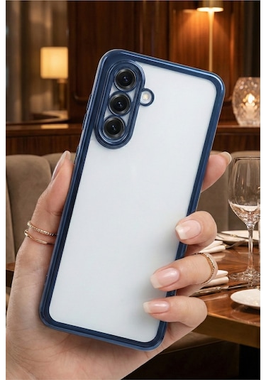 Samsung Galaxy S24 Fe Uyumlu 3d Kamera Korumalı Şeffaf Tasarım Bumper Kılıf