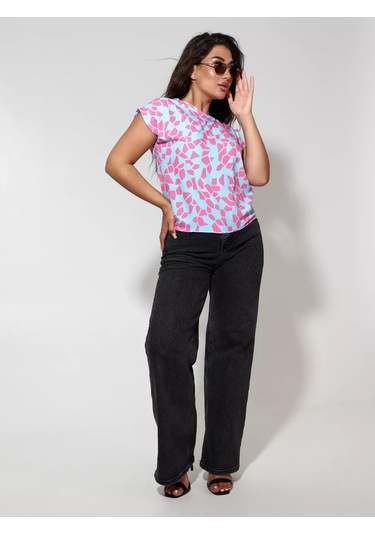 Janelshop Baskı Bluz 238361383 Pembe