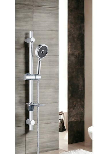 Eca Lia Banyo Bataryası + T-may Kağan Oval Borulu Hareketli Sürgülü Duş Seti Üst Takımı Krom