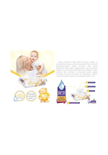 Sleepy Islak Havlu Mendil 90 Yaprak Sensitive 18 Li Set