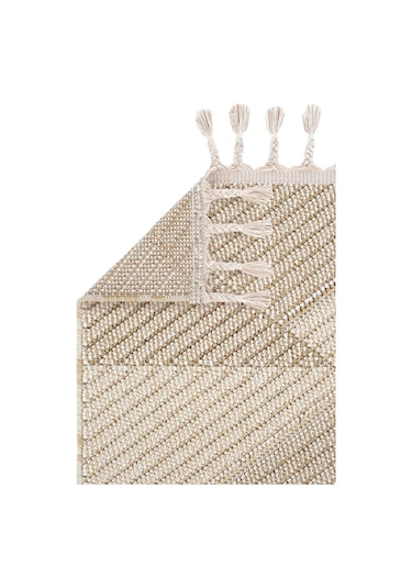 Cool Halı Bress 1413 Bej Mutfak Halısı Bukle Dokuma Saçaklı Tezgah Önü Leke Tutmaz İskandinav Yolluk