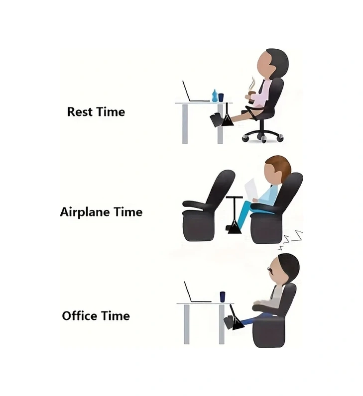 Meridiangoods Siyah Nylon Seyahat Ayağını Rahatlatan Ayak Hamak - Uzun Uçuşlar Ve Ofis Kullanımı İçin