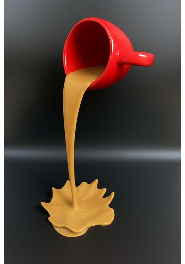 Dökülen Kahve Biblo Dekoratif Ürün Kahve Köşeleri İçin Kırmızı