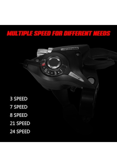 Teltree Alüminyum Alloy Bisiklet Vites Kontrolü Seti - Sol 3 Vites Sağ 7 Vites, Kesin Vites Değişimi, Şeffaf Gösterge, Dayanıklı